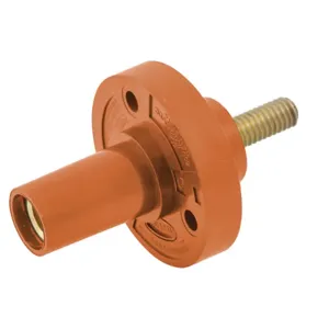 HUBBELL WIRING DEVICE-KELLEMS HBL15FRSO Single Pole Connector, Female, Thread End, 150 A, Orange | BD3THL