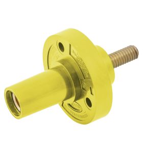 HUBBELL WIRING DEVICE-KELLEMS HBL15FRSY Single Pole Connector, Female, Thread End, 150 A, Yellow | BD4GQW