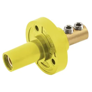 HUBBELL WIRING DEVICE-KELLEMS HBL15FRY Single Pole Connector, Female, Double Set Screw End, 150 A, Yellow | BD3YRV