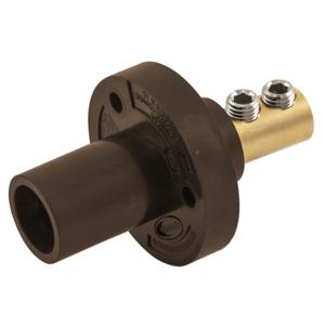 HUBBELL WIRING DEVICE-KELLEMS HBL15MRBN Single Pole Connector, Male, Double Set Screw End, 150 A, Brown | BD4EBH