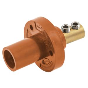 HUBBELL WIRING DEVICE-KELLEMS HBL15MRO Single Pole Connector, Male, Double Set Screw End, 150 A, Orange | BD3RDM