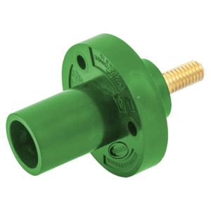 HUBBELL WIRING DEVICE-KELLEMS HBL15MRSGN Single Pole Connector, Male, Thread End, 150 A, Green | CE6TWE