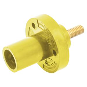 HUBBELL WIRING DEVICE-KELLEMS HBL15MRSY Single Pole Connector, Male, Thread End, 150 A, Yellow | BD3VVR