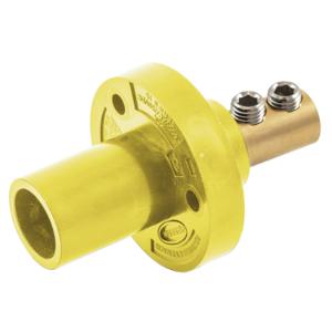 HUBBELL WIRING DEVICE-KELLEMS HBL15MRY Single Pole Connector, Male, Double Set Screw End, 150 A, Yellow | BD3PEA