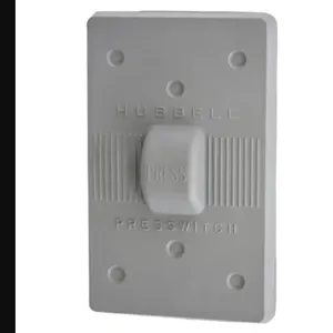 HUBBELL WIRING DEVICE-KELLEMS HBL1750 Weatherproof Cover, 1-Gang, For Presswitch, Standard Size, Gray, Silicone | AC8PVD 3D012