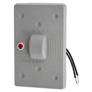 HUBBELL WIRING DEVICE-KELLEMS HBL1785 Weatherproof Cover, 1-Gang, For 15A And 20A Presswitches, Wire Leads, Gray | AC8PVE 3D013