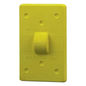 HUBBELL WIRING DEVICE-KELLEMS HBL17CM50 Weatherproof Cover, 1-Gang, For Presswitch, Standard Size, Yellow, Elastomer | BC8MCD