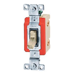 HUBBELL WIRING DEVICE-KELLEMS HBL18203ICN Toggle Switch, Three Way, 15A, 347VAC, Ivory | BC9EJU