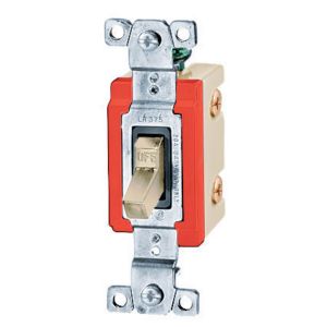 HUBBELL WIRING DEVICE-KELLEMS HBL18204ICN Toggle Switch, Four Way, 15A, 347VAC, Ivory | BC9WAV
