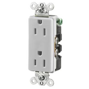 HUBBELL WIRING DEVICE-KELLEMS HBL2152OW Straight Receptacle, Duplex, 15A 125V, Office White, 1 Pk | BD4CNB