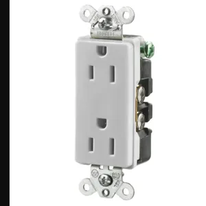 HUBBELL WIRING DEVICE-KELLEMS HBL2152OW Straight Receptacle, Duplex, 15A 125V, Office White, 1 Pk | BD4CNB