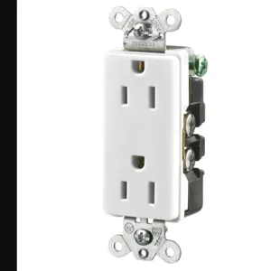 HUBBELL WIRING DEVICE-KELLEMS HBL2152WA Straight Receptacle, Duplex, 15A 125V, White, 1 Pk | BD2WTA