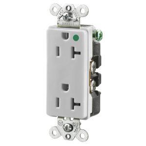 HUBBELL WIRING DEVICE-KELLEMS HBL2182OW Receptacle, Duplex, 2-Pole, 3-Wire Grounding, 20A, 125V, Office White | BD4CNC