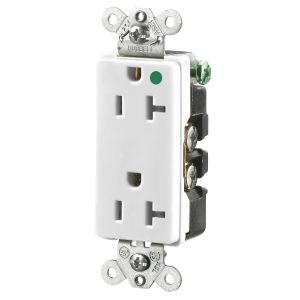 HUBBELL WIRING DEVICE-KELLEMS HBL2182WA Receptacle, Duplex, 2-Pole, 3-Wire Grounding, 20A, 125V, White | BC8KJZ