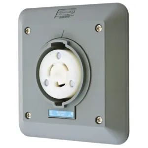 HUBBELL WIRING DEVICE-KELLEMS HBL2320SR2 Receptacle, 20A, 250V, 2-Pole, Semi-Flush, 2-Gang, Surface Mount | AD6ZGW 4CT70