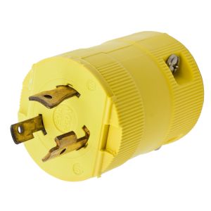 HUBBELL WIRING DEVICE-KELLEMS HBL2321VY Male Plug, 20A, 250VAC, 2-Pole, 3-Wire Grounding | CE6TDY