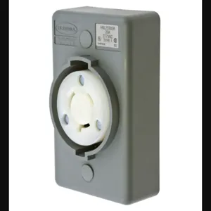 HUBBELL WIRING DEVICE-KELLEMS HBL2330SR Surface Mount Receptacle, One Gang, 20A, 277VAC, 2-Pole | BC9EZG