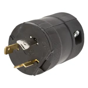 HUBBELL WIRING DEVICE-KELLEMS HBL2331VBK Male Plug, 20A, 277VAC, 2-Pole, 3-Wire Grounding | AD7YGK 4HD28