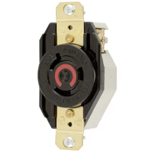 HUBBELL WIRING DEVICE-KELLEMS HBL2340 Single Flush Receptacle, 20A, 480VAC, 2-Pole, 3-Wire Grounding | AE7LHH 5Z902