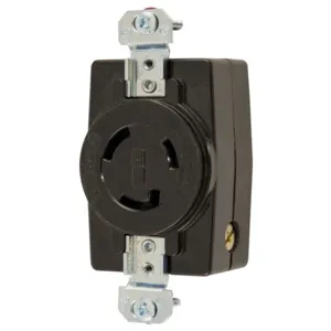 HUBBELL WIRING DEVICE-KELLEMS HBL2360 Single Flush Receptacle, 20A, 125/250V, 3-Pole, 3-Wire Non-Grounding | BD4REM