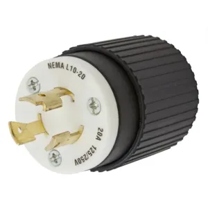 HUBBELL WIRING DEVICE-KELLEMS HBL2361 Male Plug, 20A, 125/250V, 3-Pole, 3-Wire Non-Grounding | BC9XDM