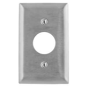 HUBBELL WIRING DEVICE-KELLEMS HBL23901HG 1-Gang Wall Plate, For 20A Stainless Steel Locking Device, Hospital Use | BD3AAR