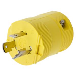 HUBBELL WIRING DEVICE-KELLEMS HBL23CM11V Plug, 20A, 125VAC, 2 Pole, 3 Wire Grounding, Yellow | CE6RXQ