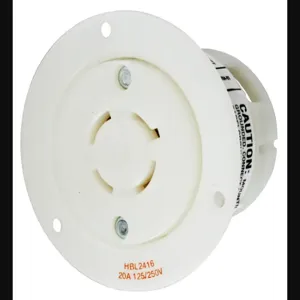 HUBBELL WIRING DEVICE-KELLEMS HBL2416 Flanged Receptacle, 20A, 125/250V, 3-Pole, 4-Wire Grounding | AC8PWL 3D048