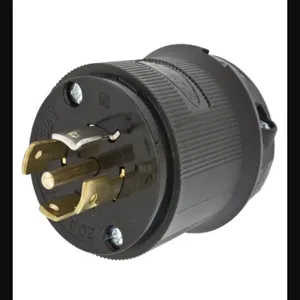 HUBBELL WIRING DEVICE-KELLEMS HBL2511BK Plug, 20A, 3 Phase, 120/208VAC, 4 Pole, 5 Wire Grounding | AA9JGJ 1DJK2