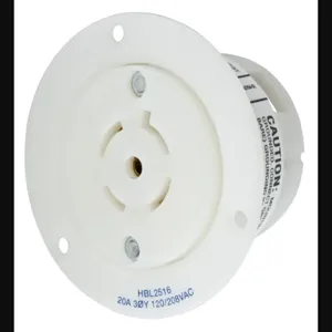 HUBBELL WIRING DEVICE-KELLEMS HBL2516 Flanged Receptacle, 20A, 120/208VAC, 4-Pole, 5-Wire Grounding | AE3CKU 5C996