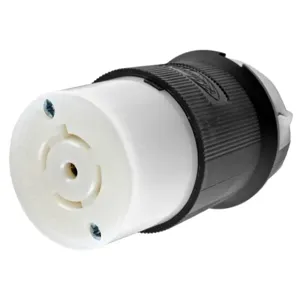 HUBBELL WIRING DEVICE-KELLEMS HBL2533 Locking Connector, 347/600V AC, 4 Poles, Black/White | BC9HKK 49YK29