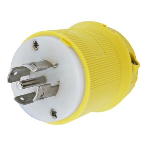 HUBBELL WIRING DEVICE-KELLEMS HBL25CM11 Plug, 20A, 3 Phase, 120/208VAC, 4 Pole, 5 Wire Grounding, Yellow, Nylon | AC8QKH 3D610