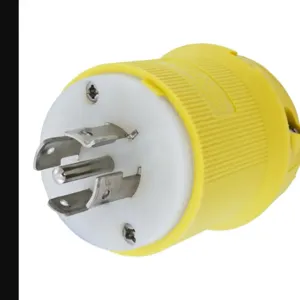 HUBBELL WIRING DEVICE-KELLEMS HBL25CM11 Plug, 20A, 3 Phase, 120/208VAC, 4 Pole, 5 Wire Grounding, Yellow, Nylon | AC8QKH 3D610