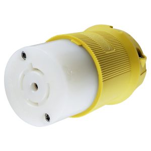 HUBBELL WIRING DEVICE-KELLEMS HBL28CM13 Connector, 30A, 3 Phase, 120/208VAC, 4 Pole, 5 Wire Grounding, Yellow, Nylon | AC8QLA 3D670