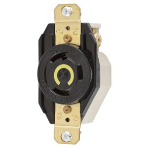 HUBBELL WIRING DEVICE-KELLEMS HBL2610RT Flush Receptacle, 30A, 125V, 2-Pole, 3-Wire Grounding | BC9HZD
