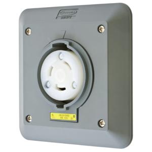 HUBBELL WIRING DEVICE-KELLEMS HBL2610SR2 Semi Flush Receptacle, 2-Gang, 30A, 125VAC, 2-Pole, 3-Wire Grounding | BC8LJH