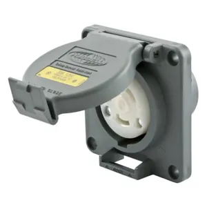 HUBBELL WIRING DEVICE-KELLEMS HBL2610SW Watertight Receptacle, 30A, 125VAC, 2-Pole, 3-Wire Grounding | AC9QGB 3HZ79