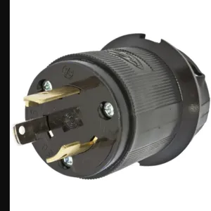 HUBBELL WIRING DEVICE-KELLEMS HBL2611BK Male Plug, 30A, 125V, 2-Pole, 3-Wire Grounding | AA9JGC 1DJJ5