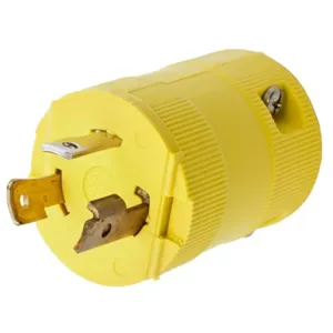 HUBBELL WIRING DEVICE-KELLEMS HBL2611VY Locking PLug, Industrial, 30A, NEMA L5-30P, 125V AC, 2 Poles, 20 | CE6TEB 49YK32