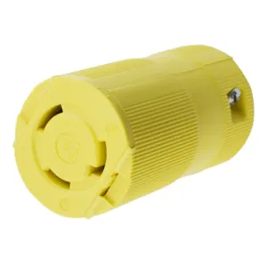 HUBBELL WIRING DEVICE-KELLEMS HBL2613VY Locking Connector, 125V AC, 2 Poles, Yellow, 3 Wires | CE6TED 49YK30