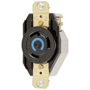 HUBBELL WIRING DEVICE-KELLEMS HBL2620RT Single Flush Receptacle, 30A, 250VAC, 2 Pole, 3 Wire Grounding | BD2KCY