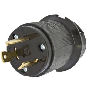 HUBBELL WIRING DEVICE-KELLEMS HBL2621EBK Plug, 30A, 250VAC, 2 Pole, 3 Wire Grounding | BD2LPL