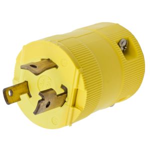 HUBBELL WIRING DEVICE-KELLEMS HBL2621VY Plug, 30A, 250V, 2-Pole, 3-Wire Grounding | CE6TEE