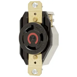 HUBBELL WIRING DEVICE-KELLEMS HBL2640 Flush Receptacle, 30A, 480VAC, 2-Pole, 3-Wire Grounding | AE7ZFG 6C546