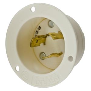 HUBBELL WIRING DEVICE-KELLEMS HBL2665 Flanged Inlet, 30A, 125/250VAC, 3 Pole, 3 Wire Non-Grounding | BD3UKF