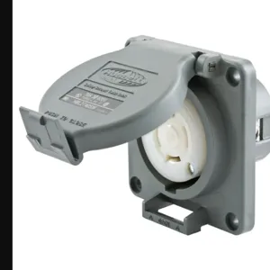 HUBBELL WIRING DEVICE-KELLEMS HBL2740SW Watertight Receptacle, 30A, 3-Phase, Delta, 600VAC, 3-Pole, 4-Wire Grounding | AD6ZUC 4CV59