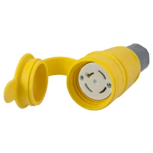 HUBBELL WIRING DEVICE-KELLEMS HBL27W09 Connector, 20A, 3 Phase, Wye, 120/208VAC, 4 Pole, 4 Wire, Yellow | AH8XQF 39AX02