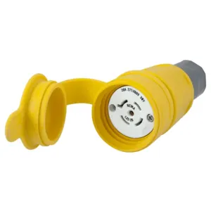 HUBBELL WIRING DEVICE-KELLEMS HBL27W82 Connector, 20A, 3 Phase, Wye, 277/480VAC, 4 Pole, 5 Wire, Yellow | AH8XQL 39AX07