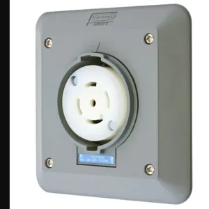 HUBBELL WIRING DEVICE-KELLEMS HBL2810SR2 Semi Flush Receptacle, 2-Gang, 30A, 3-Phase, Wye 120/208VAC, 4-Pole | BD6ANC