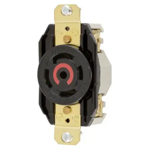 HUBBELL WIRING DEVICE-KELLEMS HBL2820 Flush Receptacle, 30A, 3-Phase, Wye 277/480VAC, 4-Pole, 5-Wire Grounding | AE7LHM 5Z908